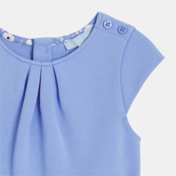 أفرول قصير فاخر مع حزام زهري للفتاة الرضيعة